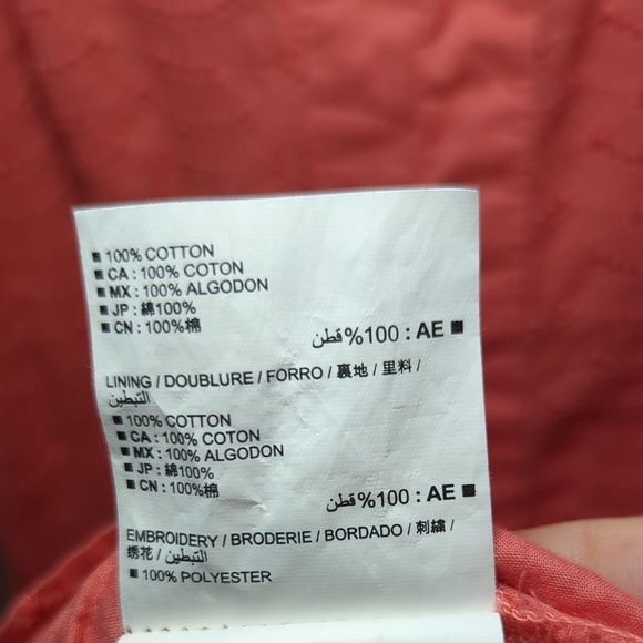 Old Navy Coral Sundress Eyelet Embroidered Sleeveless Women's Size 4 - Picture 4 of 5